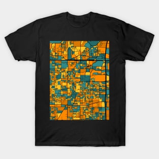 Arlington Map Pattern in Orange & Teal T-Shirt